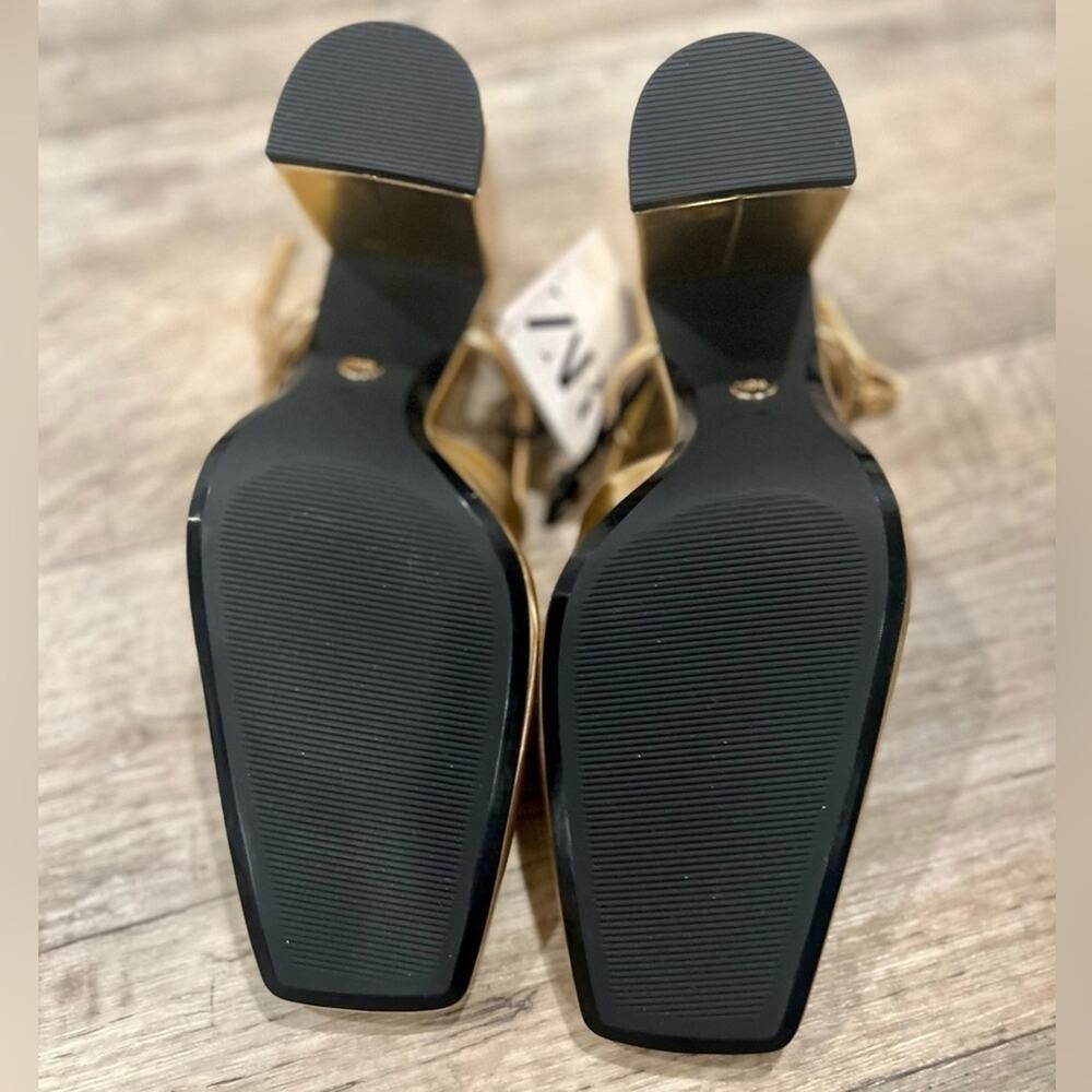 ZARA BLOGGER FAVE!!! Gold Square Toe Slingback Pumps ✨ Size 6.5 & 7.5 NWT - Picture 15 of 16
